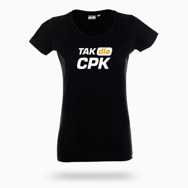 Koszulka „Tak dla CPK” - Dużo Logo - Czarna