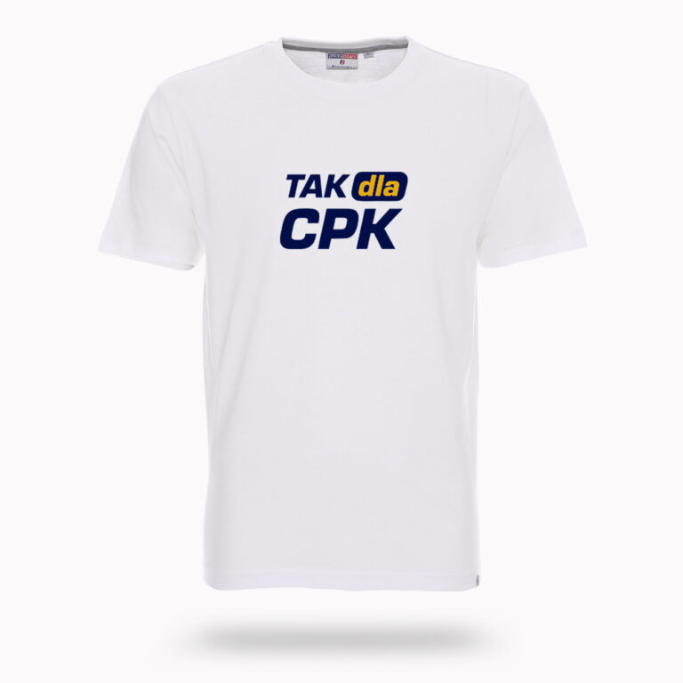 Koszulka „Tak dla CPK” - Dużo Logo - Biała