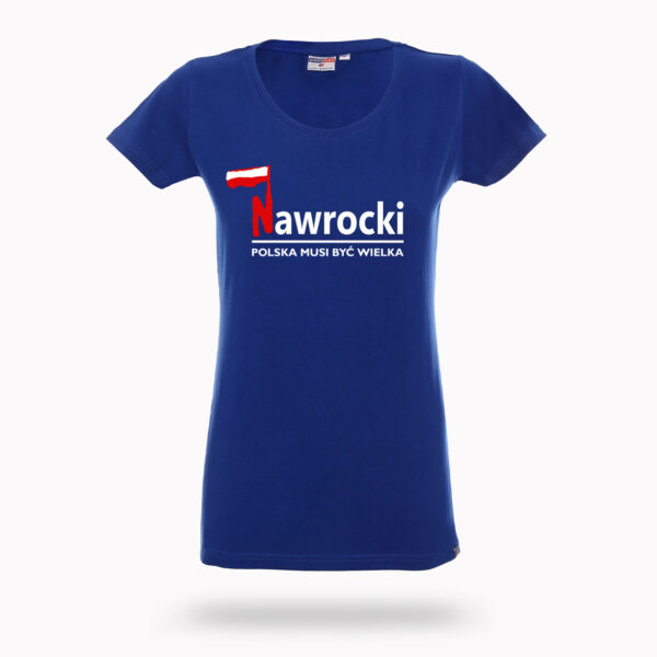 Koszulka T-SHIRT - "Nawrocki" - Niebieska