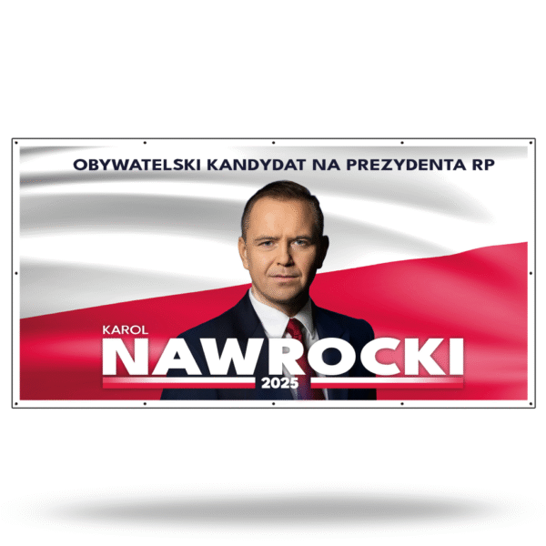 Baner OBYWATELSKI KANDYDAT NA PREZYDENTA RP – KAROL NAWROCKI 2025